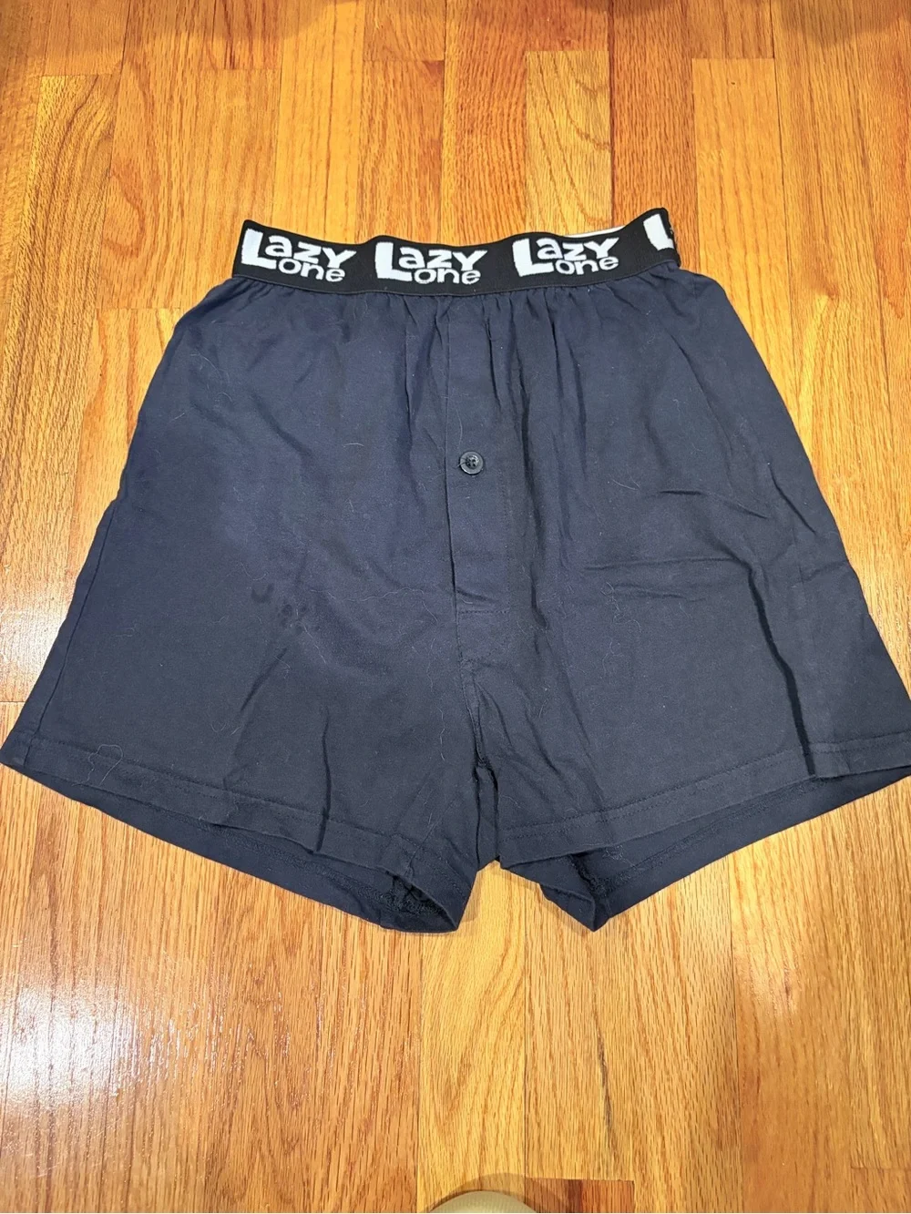 Lazy One Navy Boxer Briefs with Black Logo Waistband small